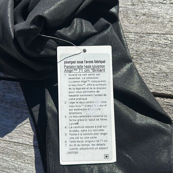Lululemon Align High-Rise Pant 28” Shine size 2 NWT Radiate Foil Print Black - Picture 7 of 7